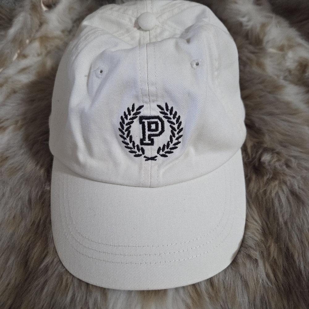 PINK Victoria's Secret Cream & Black PINK Logo Cap NWT